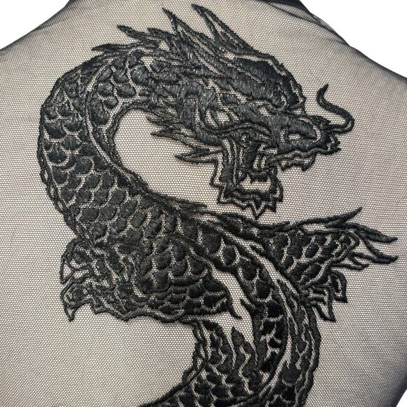 NWT Honey Birdette Lisbeth Black Dragon Bodysuit Womens Size Extra Small Thong - Picture 9 of 9